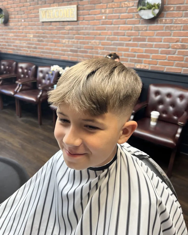 Boy with a textured fringe haircut