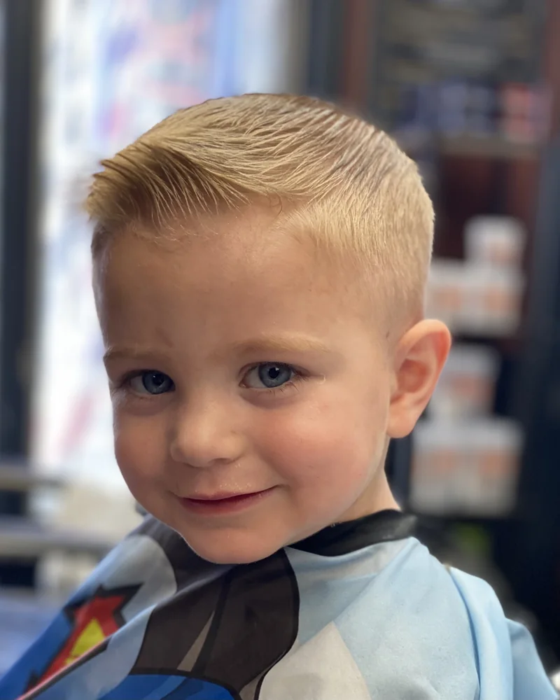 Toddler after a first haircut